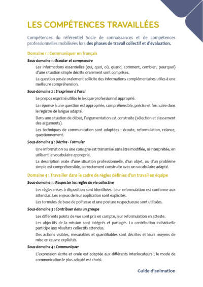 Domaines 1 et 4 - certificat CléA